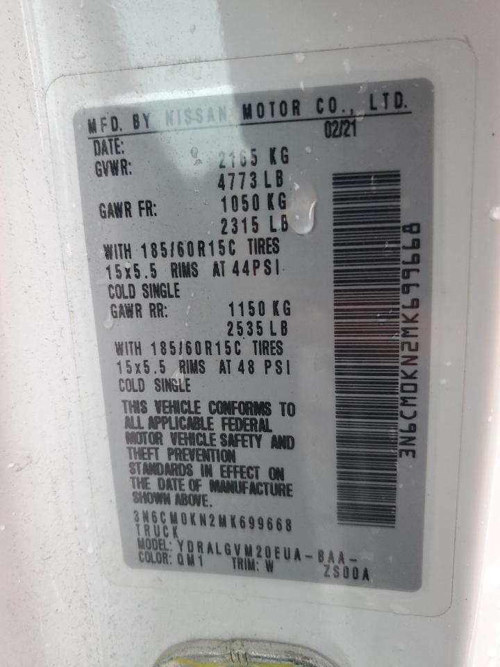 2021 Nissan Nv200 Delivery Van VIN: 3N6CM0KN2MK699668 Lot: 93729465