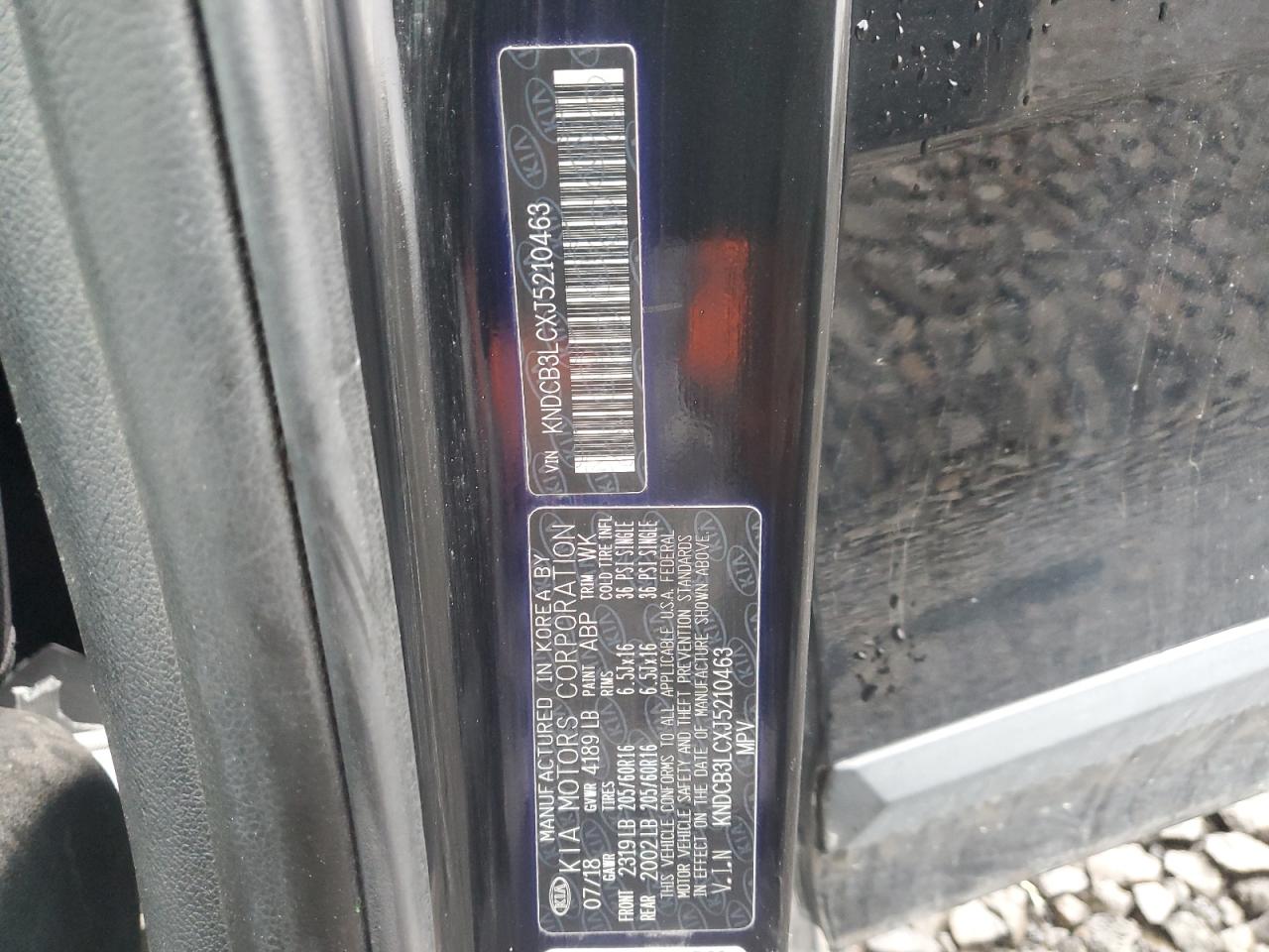 2018 Kia Niro Fe VIN: KNDCB3LCXJ5210463 Lot: 93135275