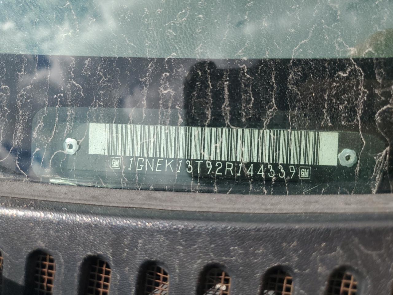 2002 Chevrolet Tahoe K1500 VIN: 1GNEK13T92R144339 Lot: 91679825