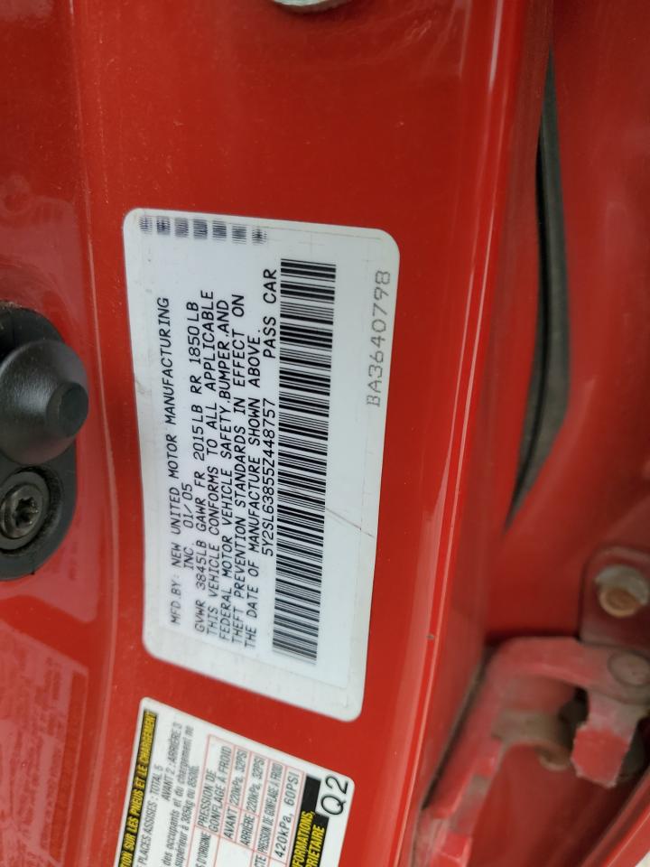 2005 Pontiac Vibe VIN: 5Y2SL63855Z448757 Lot: 93077335