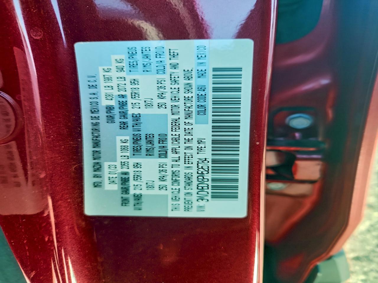 2023 Mazda Cx-30 Premium VIN: 3MVDMBDM8PM526784 Lot: 93717515