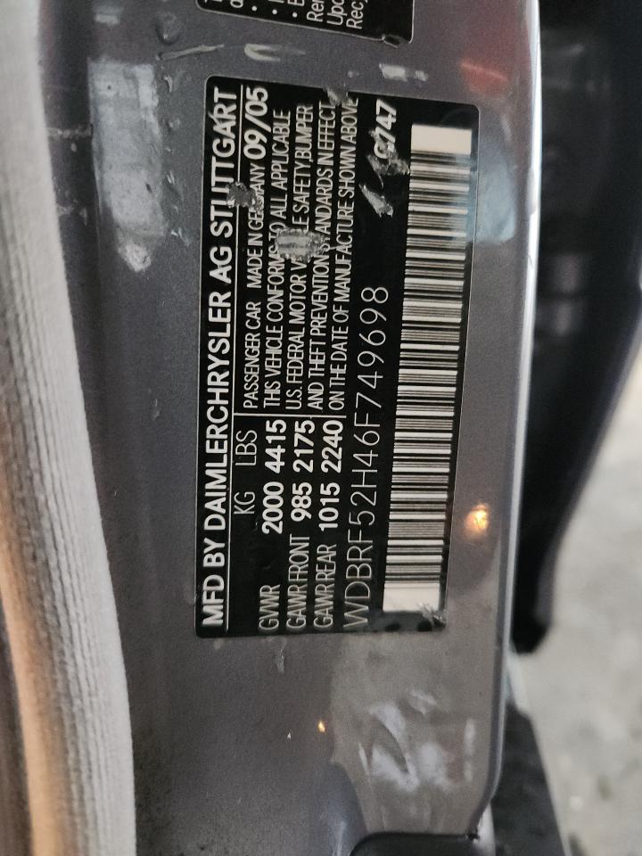 2006 Mercedes-Benz C 230 VIN: WDBRF52H46F749698 Lot: 91477275