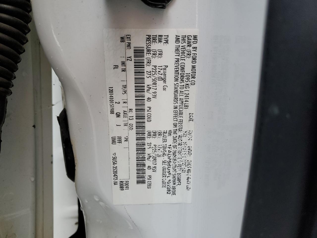 2015 Ford C-Max Sel VIN: 1FADP5BU8FL102282 Lot: 92874265