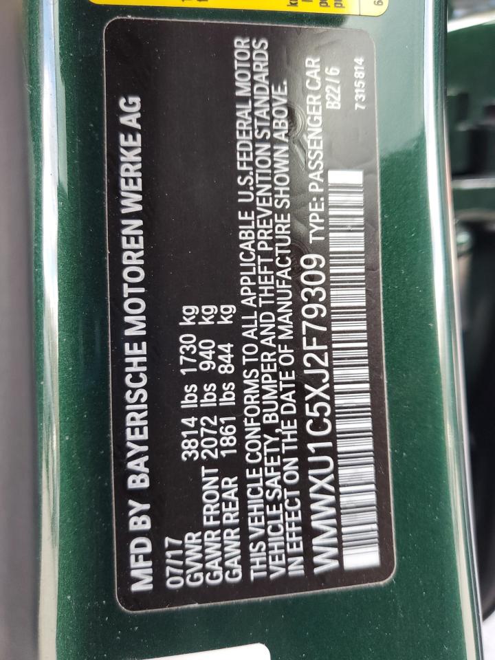 2018 Mini Cooper VIN: WMWXU1C5XJ2F79309 Lot: 90668785