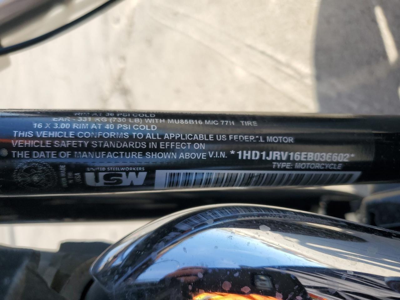 2014 Harley-Davidson Fls Softail Slim VIN: 1HD1JRV16EB036602 Lot: 92794475