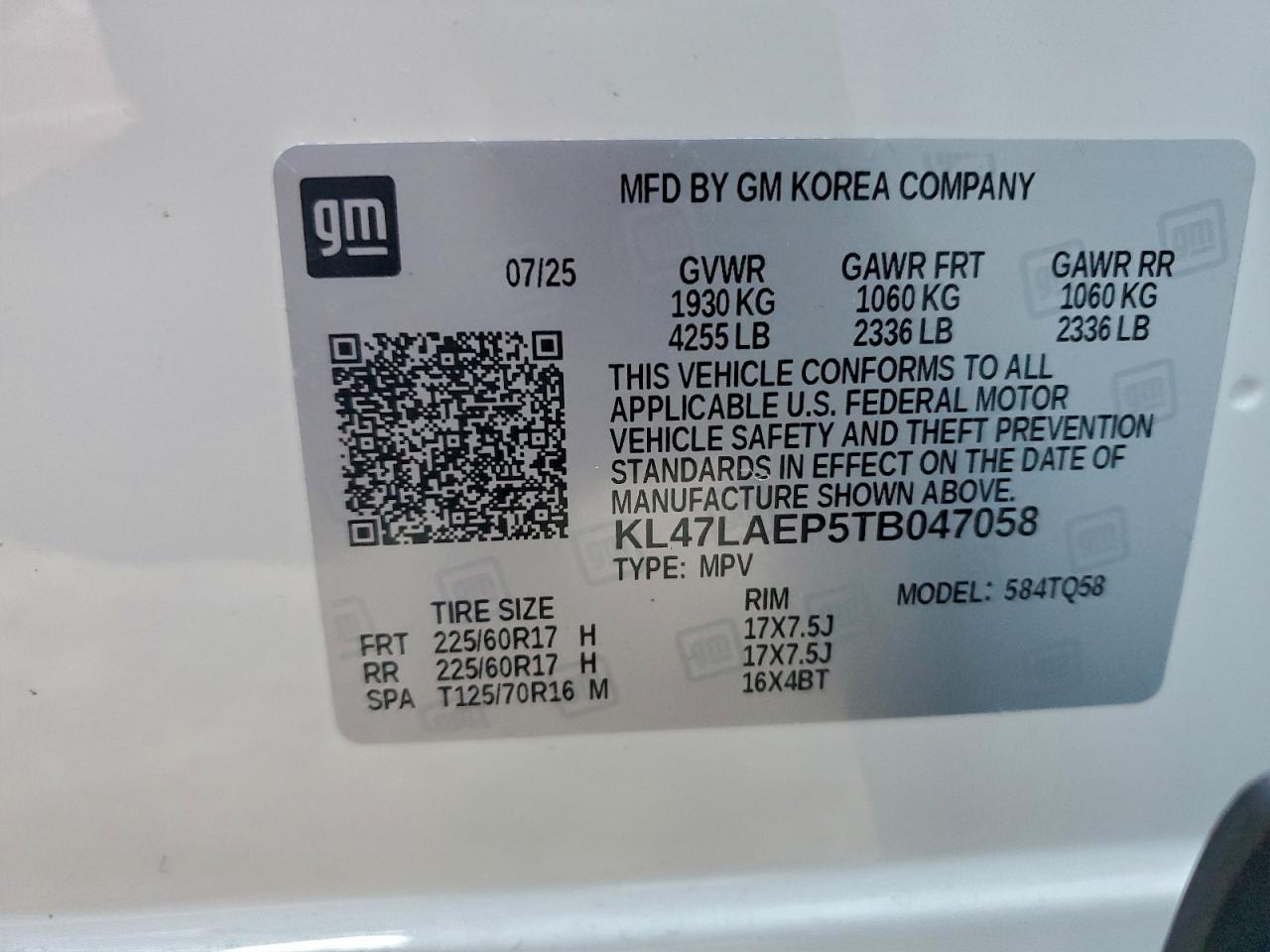 2026 Buick Envista Preferred VIN: KL47LAEP5TB047058 Lot: 94262755