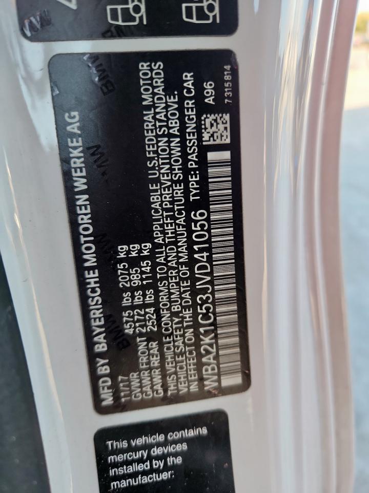 2018 BMW 230Xi VIN: WBA2K1C53JVD41056 Lot: 92942705