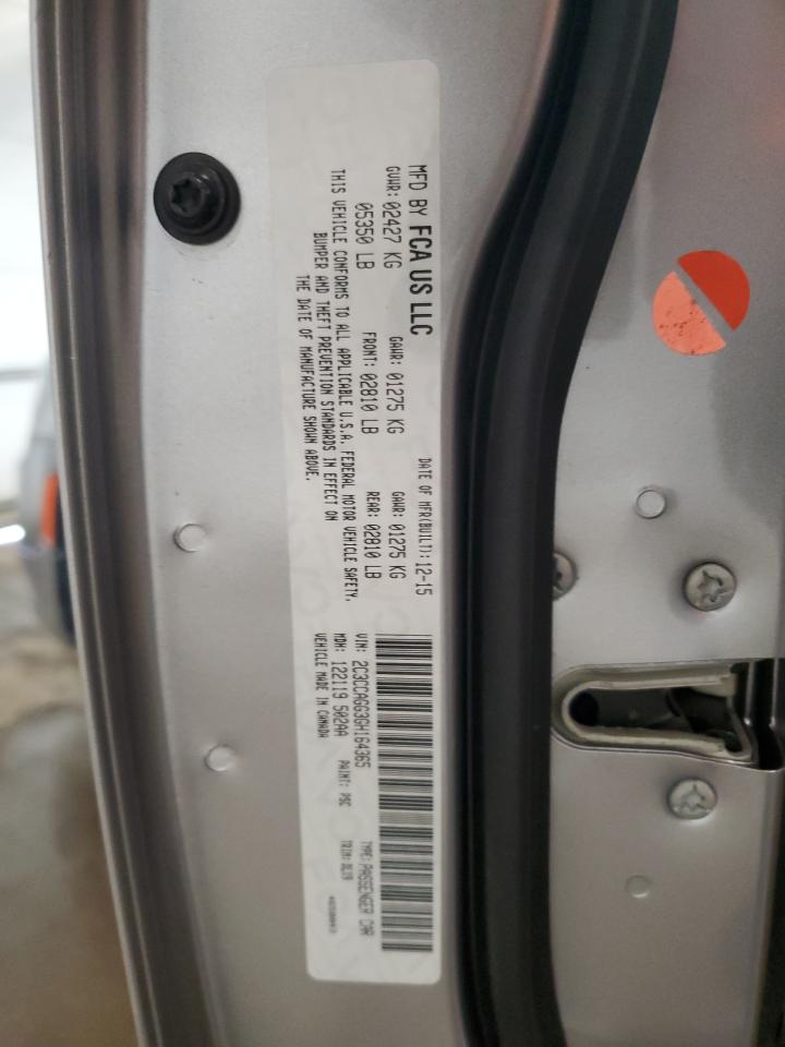 2016 Chrysler 300 S VIN: 2C3CCAGG3GH164365 Lot: 92461185