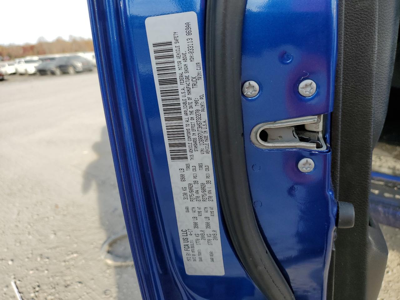 2017 Ram 1500 Sport VIN: 1C6RR7UT3HS732270 Lot: 91568525