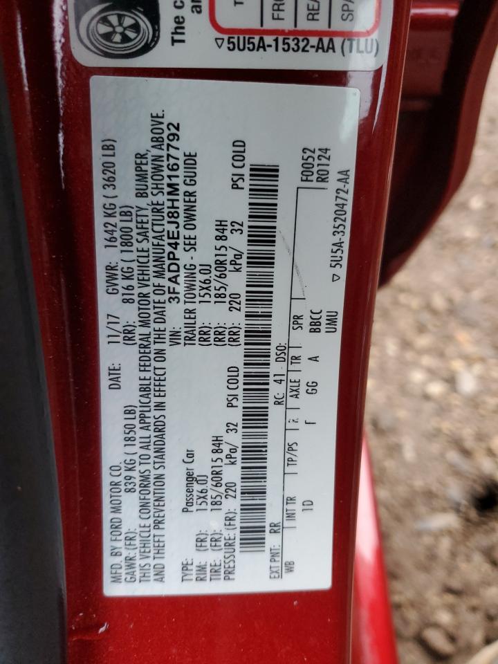 2017 Ford Fiesta Se VIN: 3FADP4EJ8HM167792 Lot: 93467965