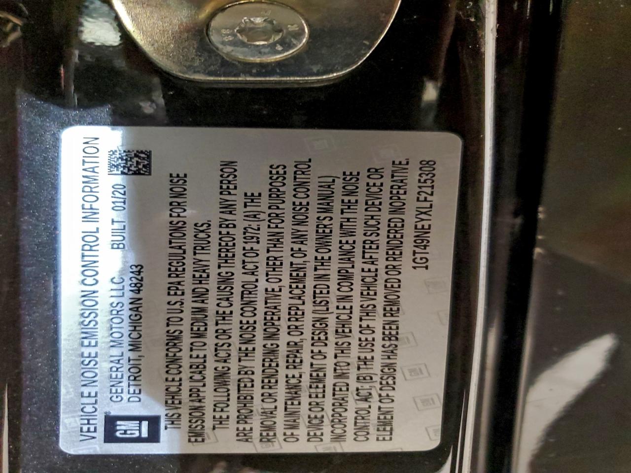 2020 GMC Sierra K2500 Slt VIN: 1GT49NEYXLF215308 Lot: 94084615