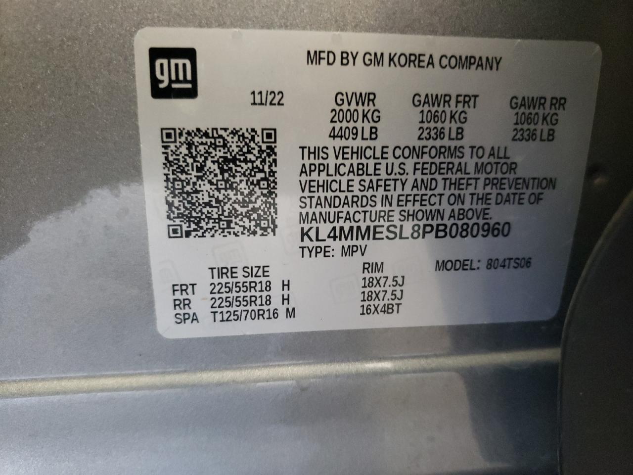 2023 Buick Encore Gx Select VIN: KL4MMESL8PB080960 Lot: 93300705