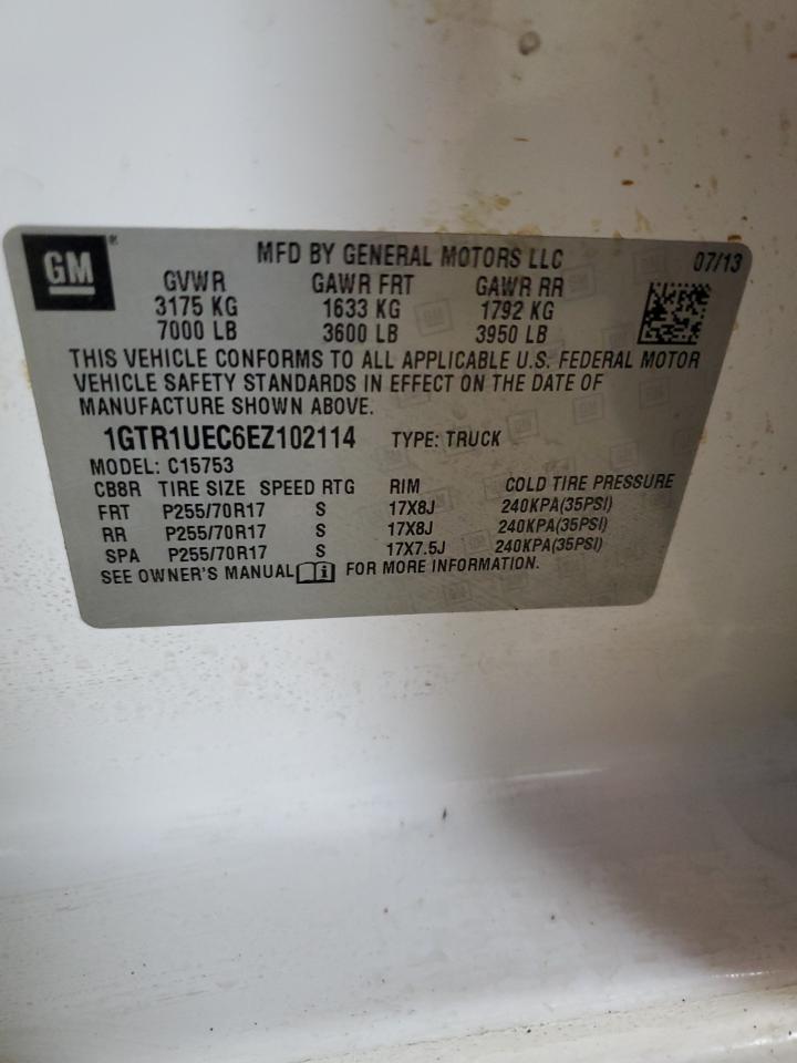 2014 GMC Sierra C1500 Sle VIN: 1GTR1UEC6EZ102114 Lot: 93691815