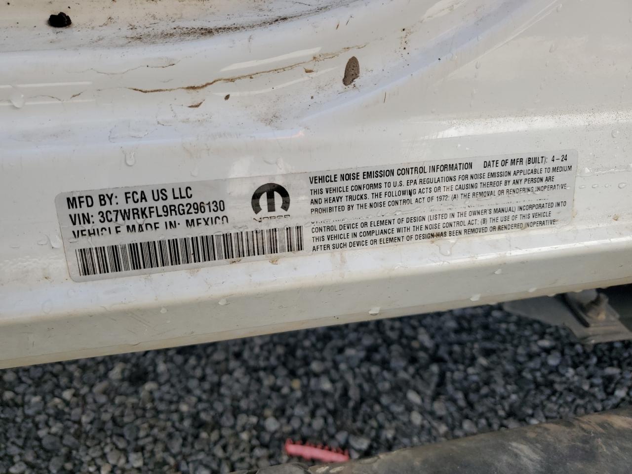 2024 Ram 4500 VIN: 3C7WRKFL9RG296130 Lot: 91879805