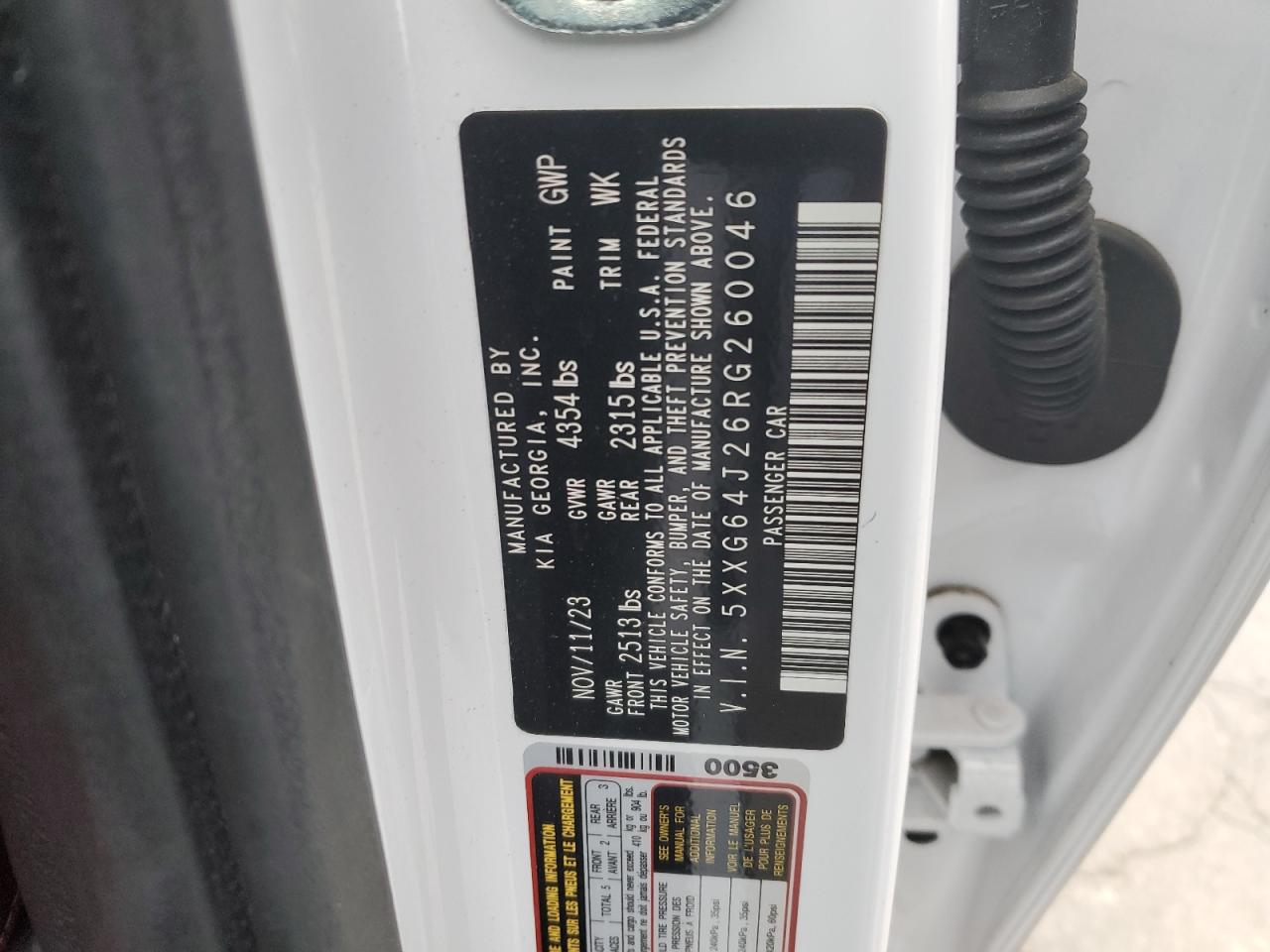 2024 Kia K5 Gt Line VIN: 5XXG64J26RG260046 Lot: 92120785