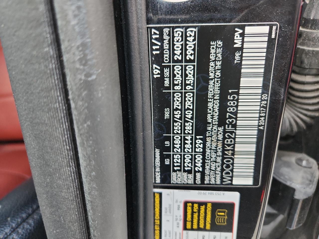 2018 Mercedes-Benz Glc Coupe 300 4Matic VIN: WDC0J4KB2JF378851 Lot: 91709175