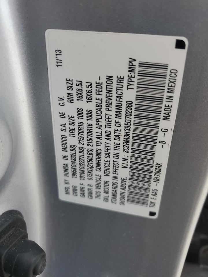 2014 Honda Cr-V Lx VIN: 3CZRM3H39EG702360 Lot: 91561425