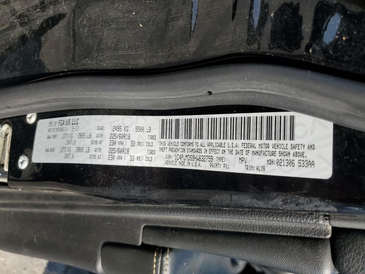 2017 Jeep Cherokee Limited VIN: 1C4PJMDS9HW632759 Lot: 91091685