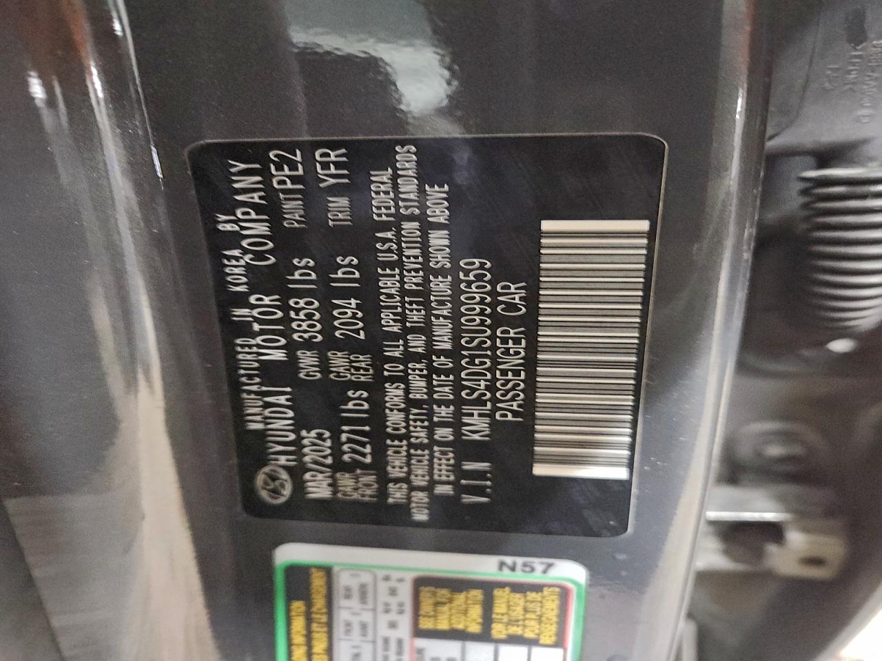 2025 Hyundai Elantra Sel VIN: KMHLS4DG1SU999659 Lot: 94032515