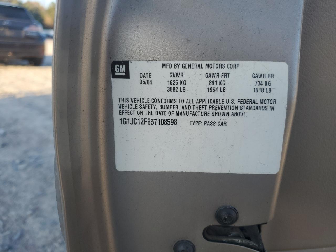 2005 Chevrolet Cavalier VIN: 1G1JC12F657108598 Lot: 92653875