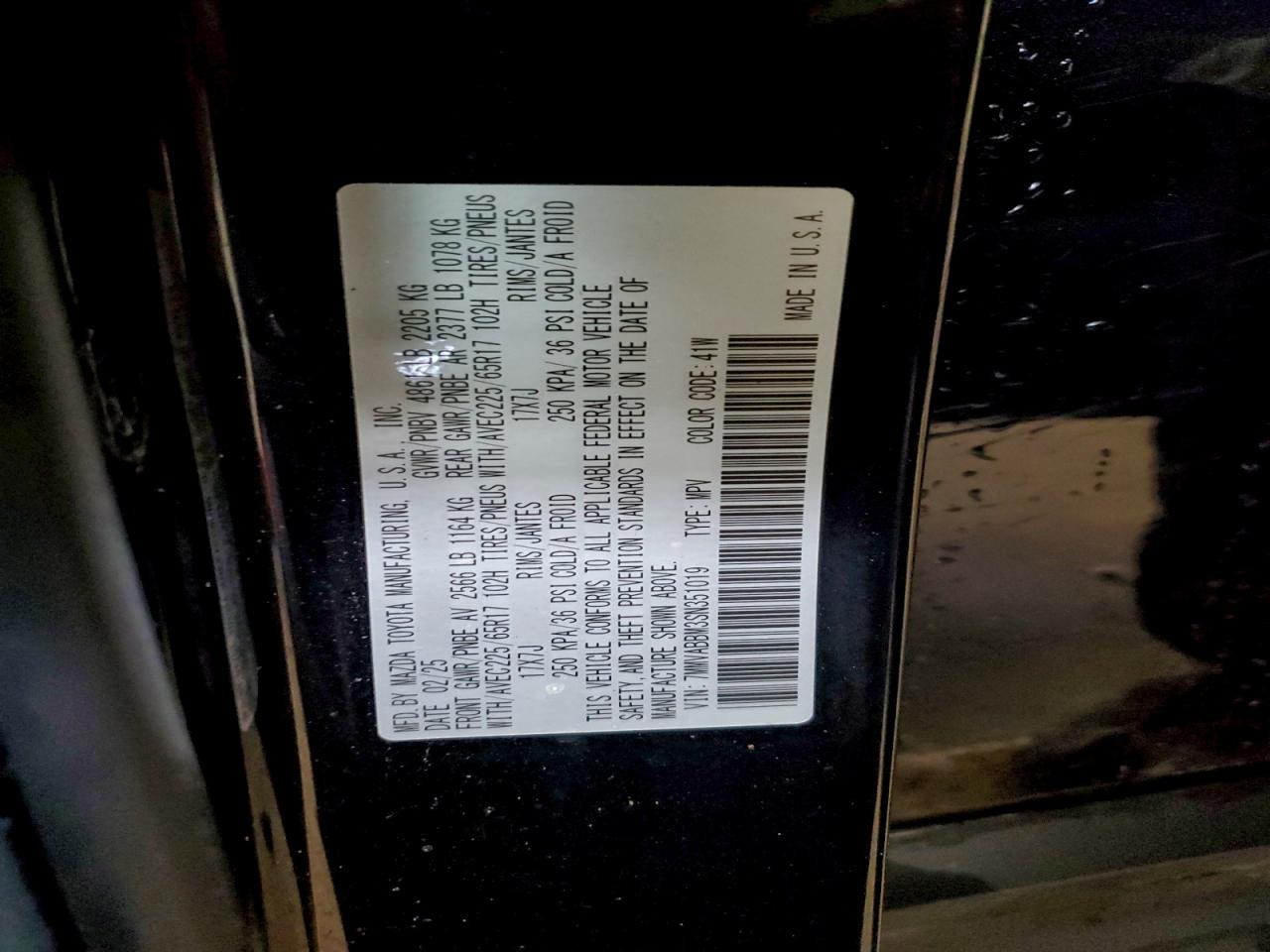 2025 Mazda Cx-50 Preferred VIN: 7MMVABBM3SN351019 Lot: 93853985