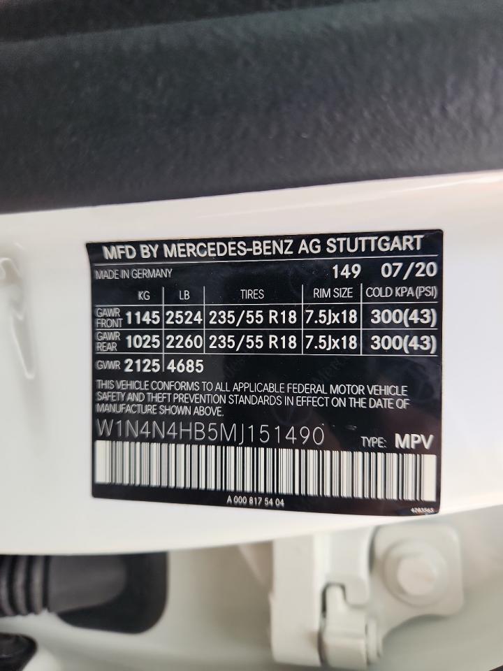 2021 Mercedes-Benz Gla 250 4Matic VIN: W1N4N4HB5MJ151490 Lot: 92736735