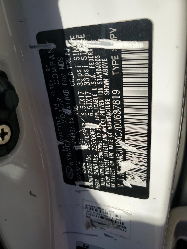 2013 Hyundai Tucson Gls VIN: KM8JU3AC7DU637819 Lot: 91879995