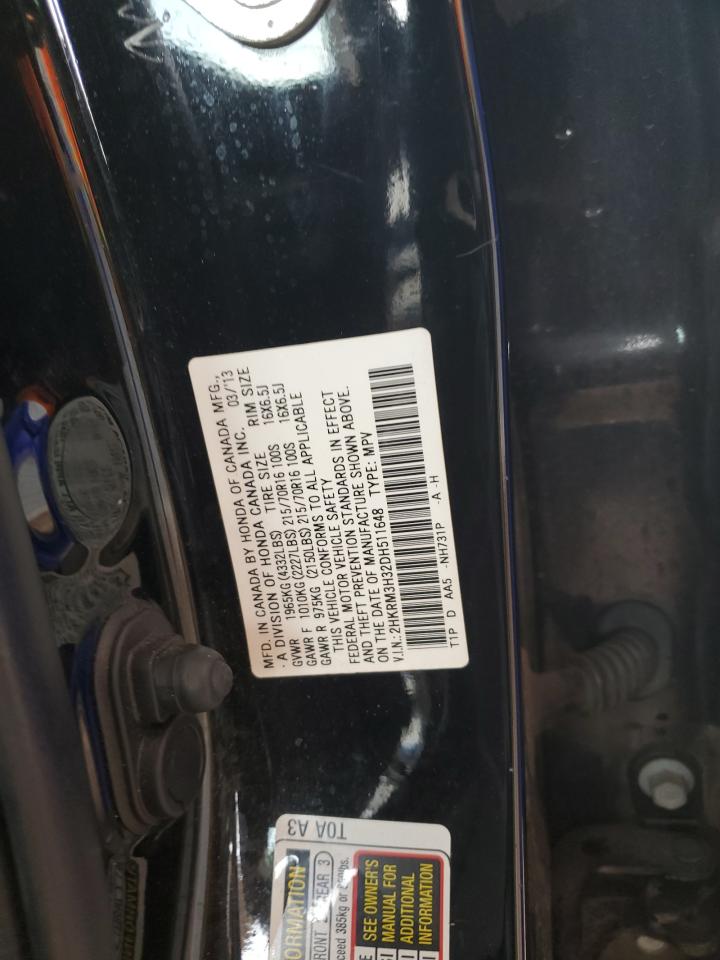 2013 Honda Cr-V Lx VIN: 2HKRM3H32DH511648 Lot: 92723895