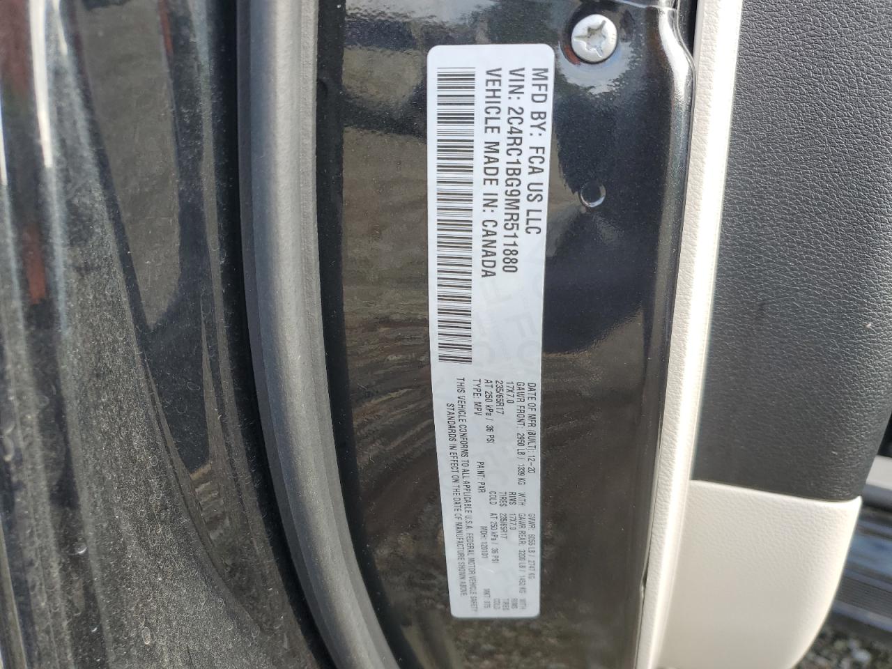 2021 Chrysler Pacifica Touring L VIN: 2C4RC1BG9MR511880 Lot: 92732795