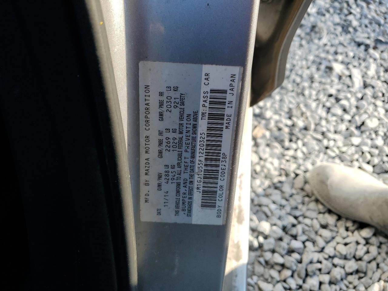 2015 Mazda 6 Sport VIN: JM1GJ1U55F1220325 Lot: 93685605