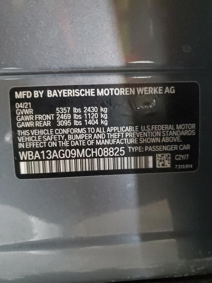 2021 BMW 530E VIN: WBA13AG09MCH08825 Lot: 92312065