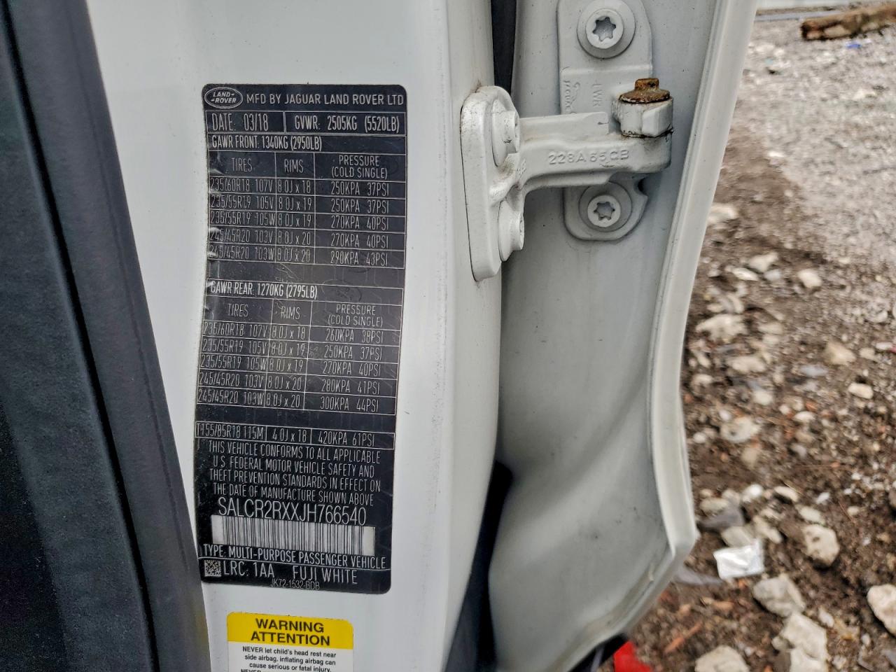 2018 Land Rover Discovery Sport Hse VIN: SALCR2RXXJH766540 Lot: 94055925