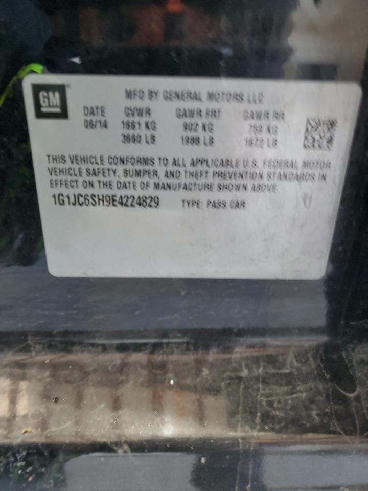 2014 Chevrolet Sonic Lt VIN: 1G1JC6SH9E4224829 Lot: 91258125