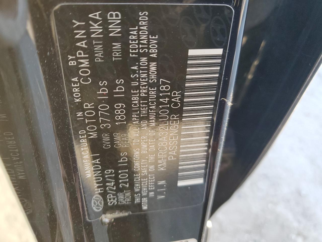 2020 Hyundai Venue Sel VIN: KMHRC8A32LU014187 Lot: 92240665