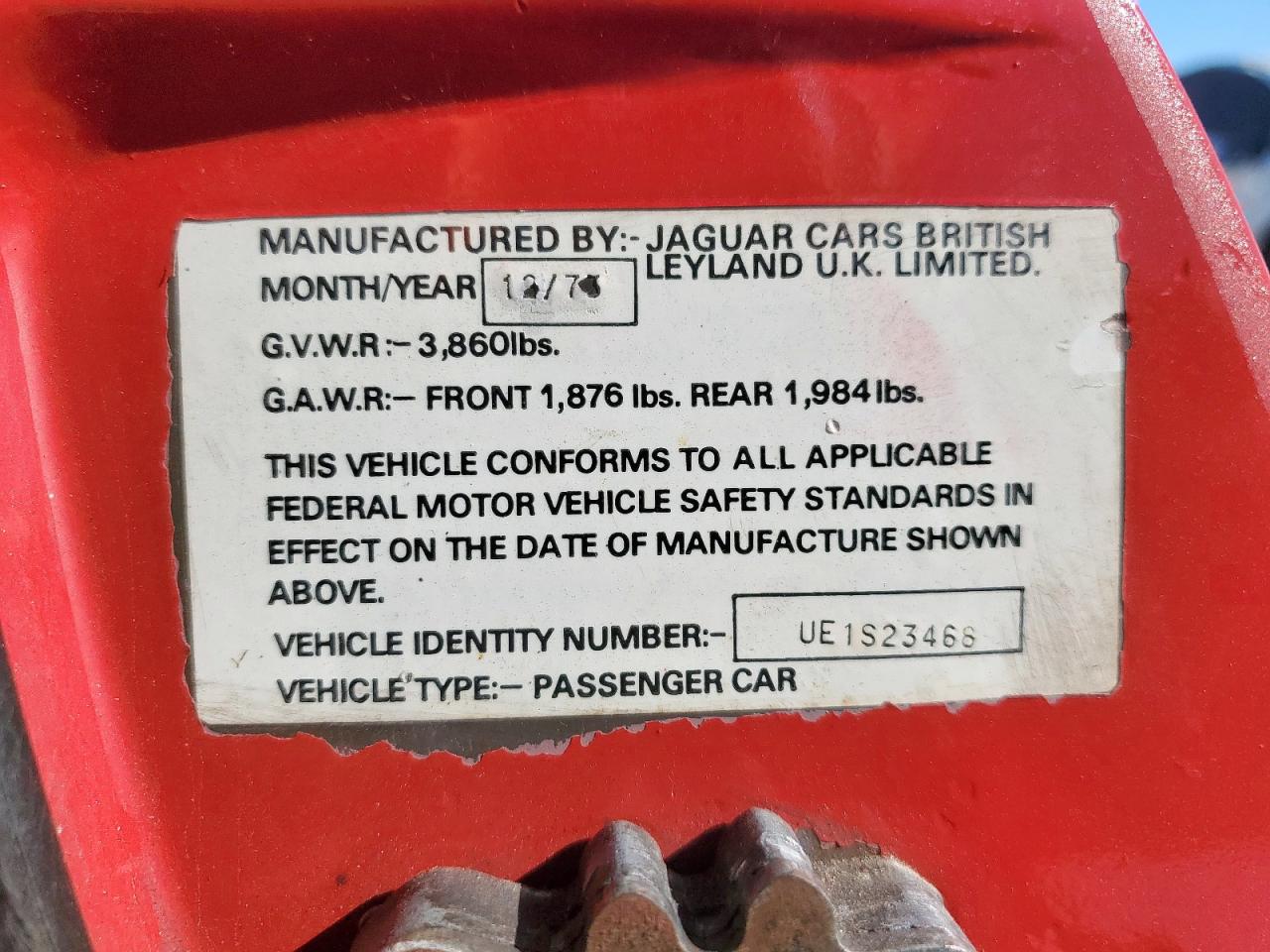 1974 Jaguar E-Type 4.2 VIN: UE1S23468 Lot: 91301935