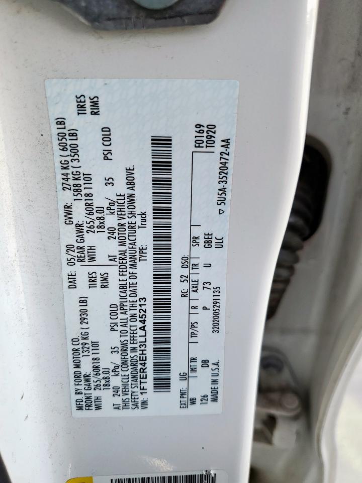 2020 Ford Ranger Xl VIN: 1FTER4EH3LLA45213 Lot: 93198755