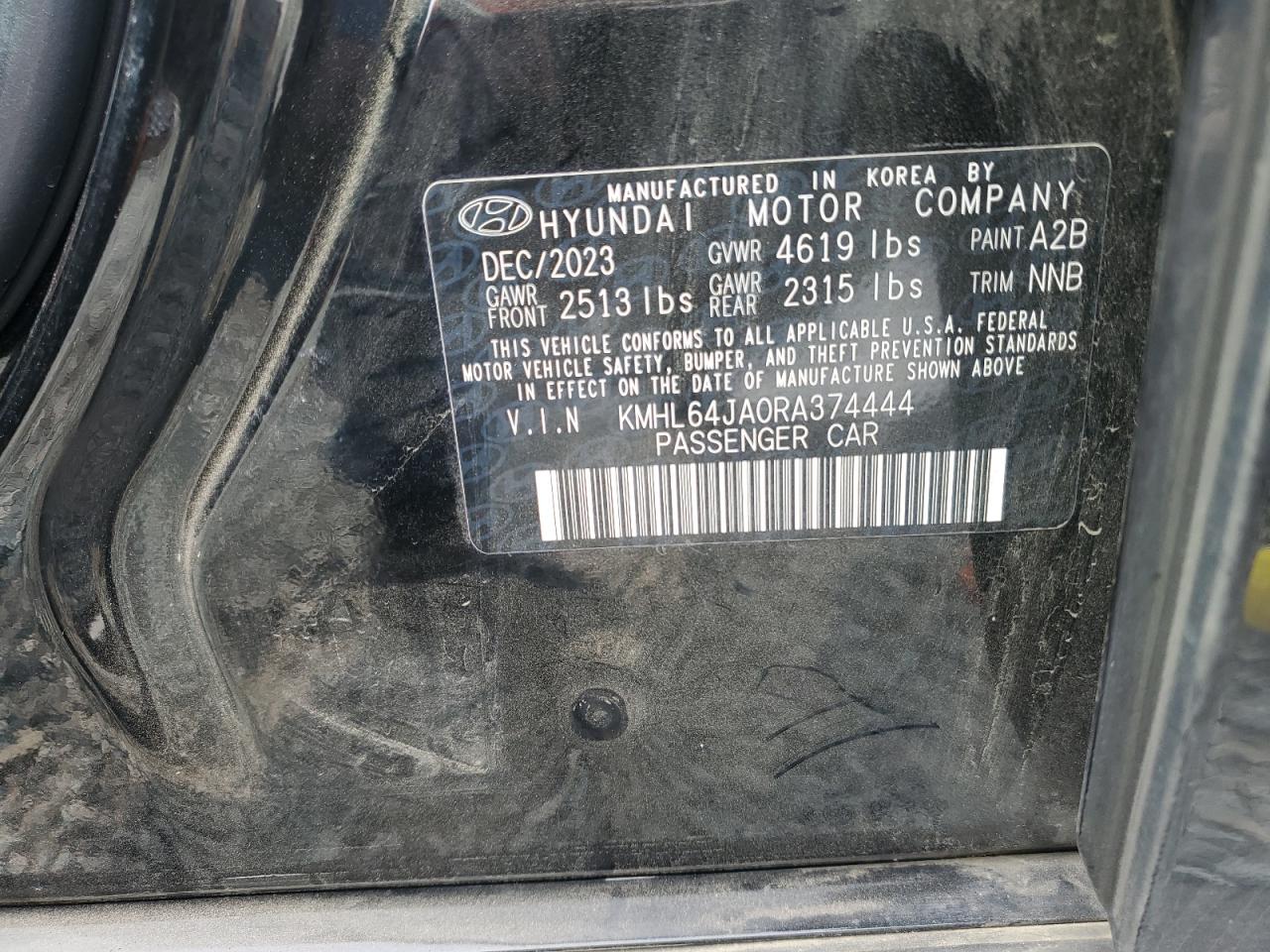 2024 Hyundai Sonata Sel VIN: KMHL64JA0RA374444 Lot: 93438935