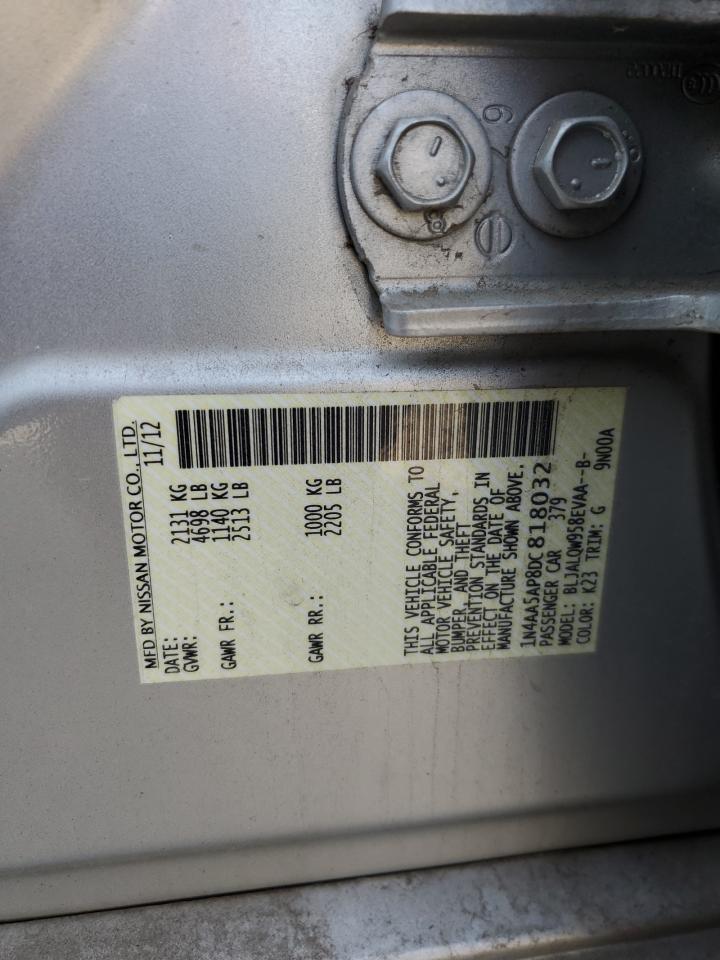 2013 Nissan Maxima S VIN: 1N4AA5AP8DC818032 Lot: 90344315