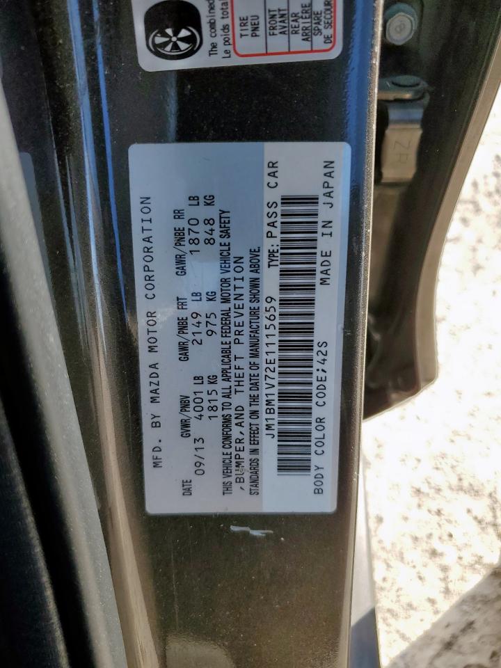 2014 Mazda 3 Touring VIN: JM1BM1V72E1115659 Lot: 91779505