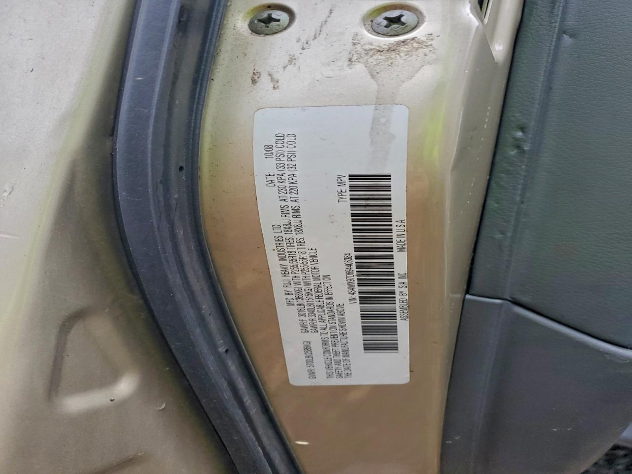 2009 Subaru Tribeca Limited VIN: 4S4WX97D694406384 Lot: 93846505