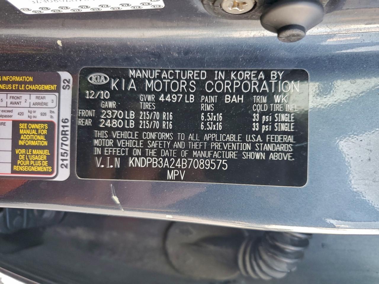 2011 Kia Sportage Lx VIN: KNDPB3A24B7089575 Lot: 92510795