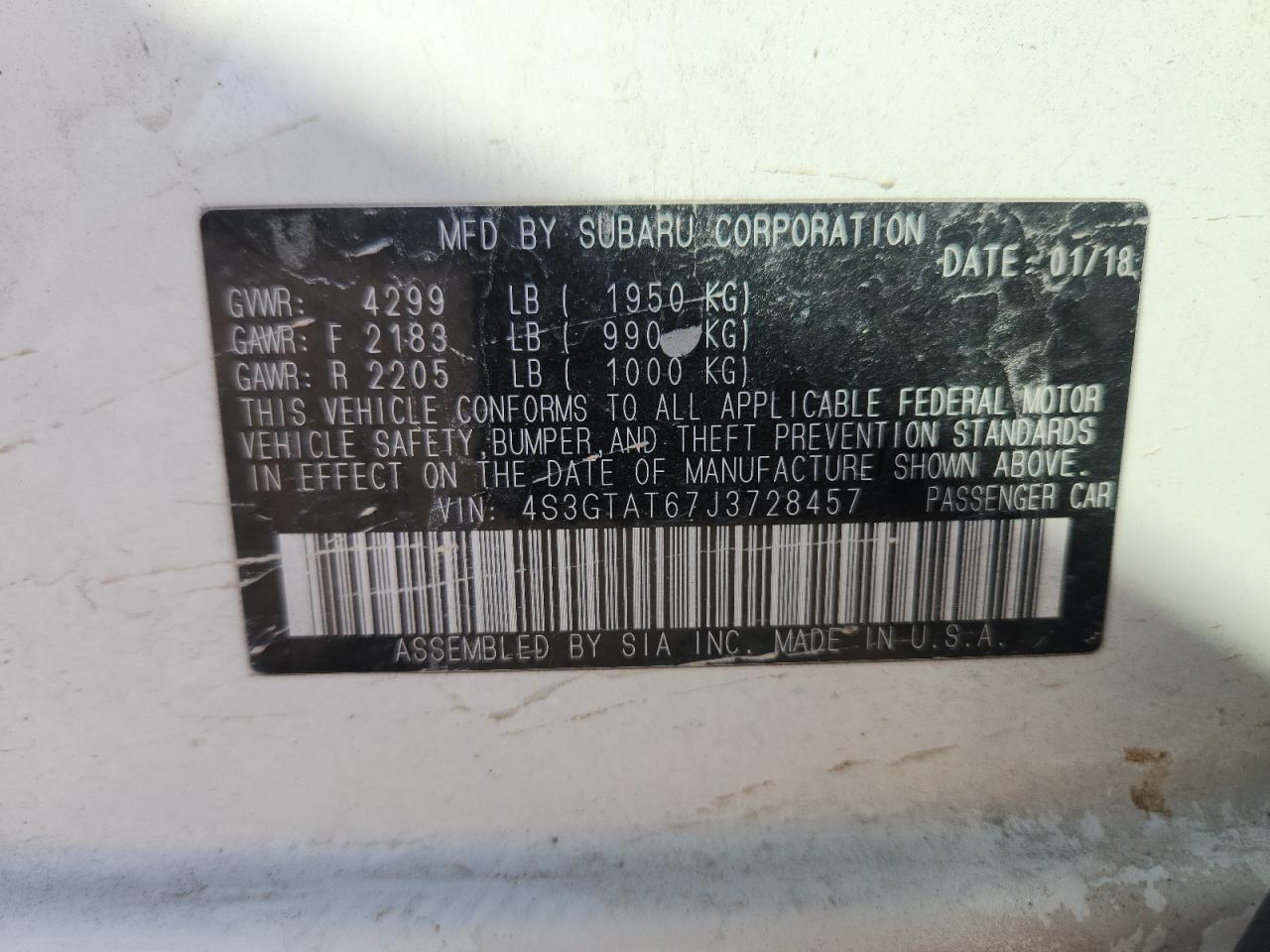 2018 Subaru Impreza Limited VIN: 4S3GTAT67J3728457 Lot: 91584845