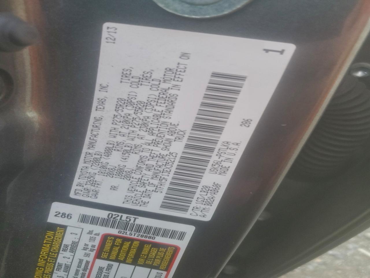 2014 Toyota Tundra Crewmax Limited VIN: 5TFHY5F13EX352125 Lot: 93951905