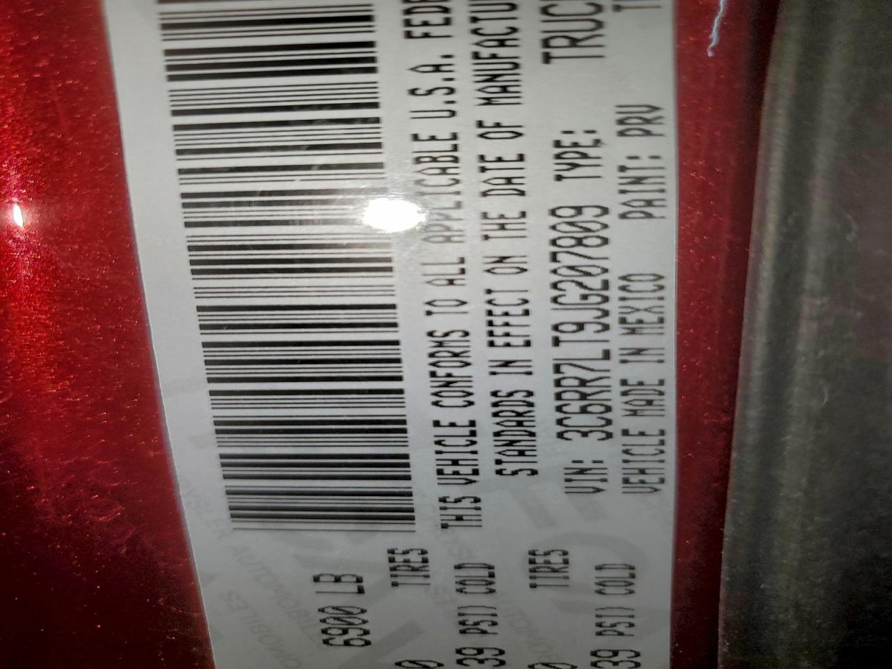 2018 Ram Trucks 1500 Slt VIN: 207809 Lot: 85441305