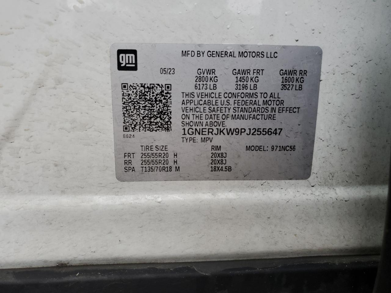 2023 Chevrolet Traverse Rs VIN: 1GNERJKW9PJ255647 Lot: 90353235