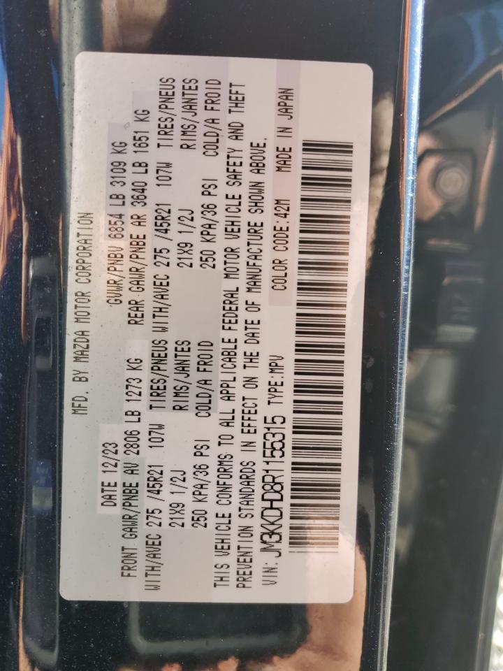 2024 Mazda Cx-90 Premium VIN: JM3KKDHD8R1155315 Lot: 91476655