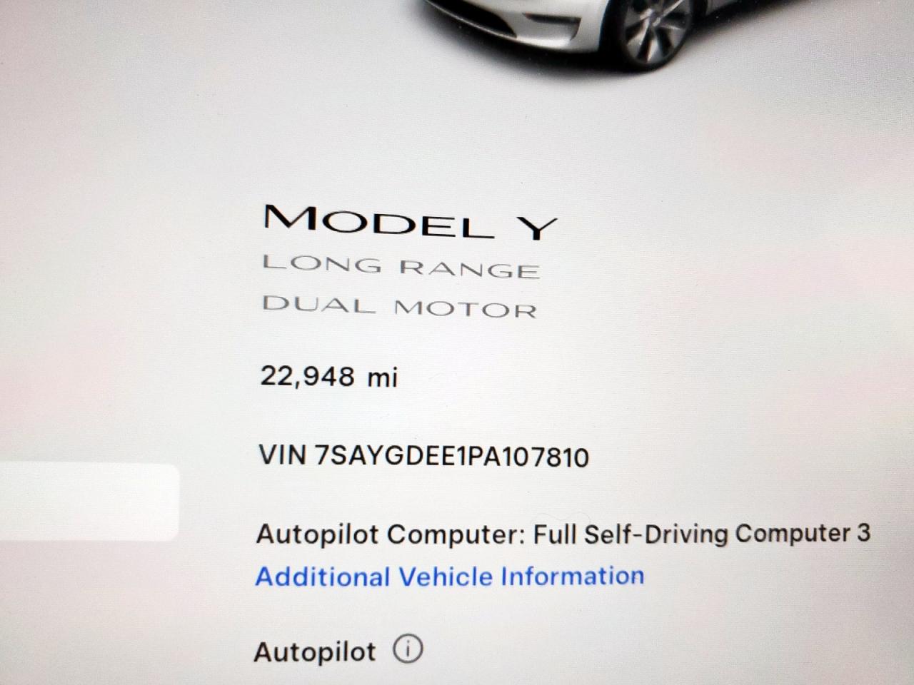 2023 Tesla Model Y VIN: 7SAYGDEE1PA107810 Lot: 89910945