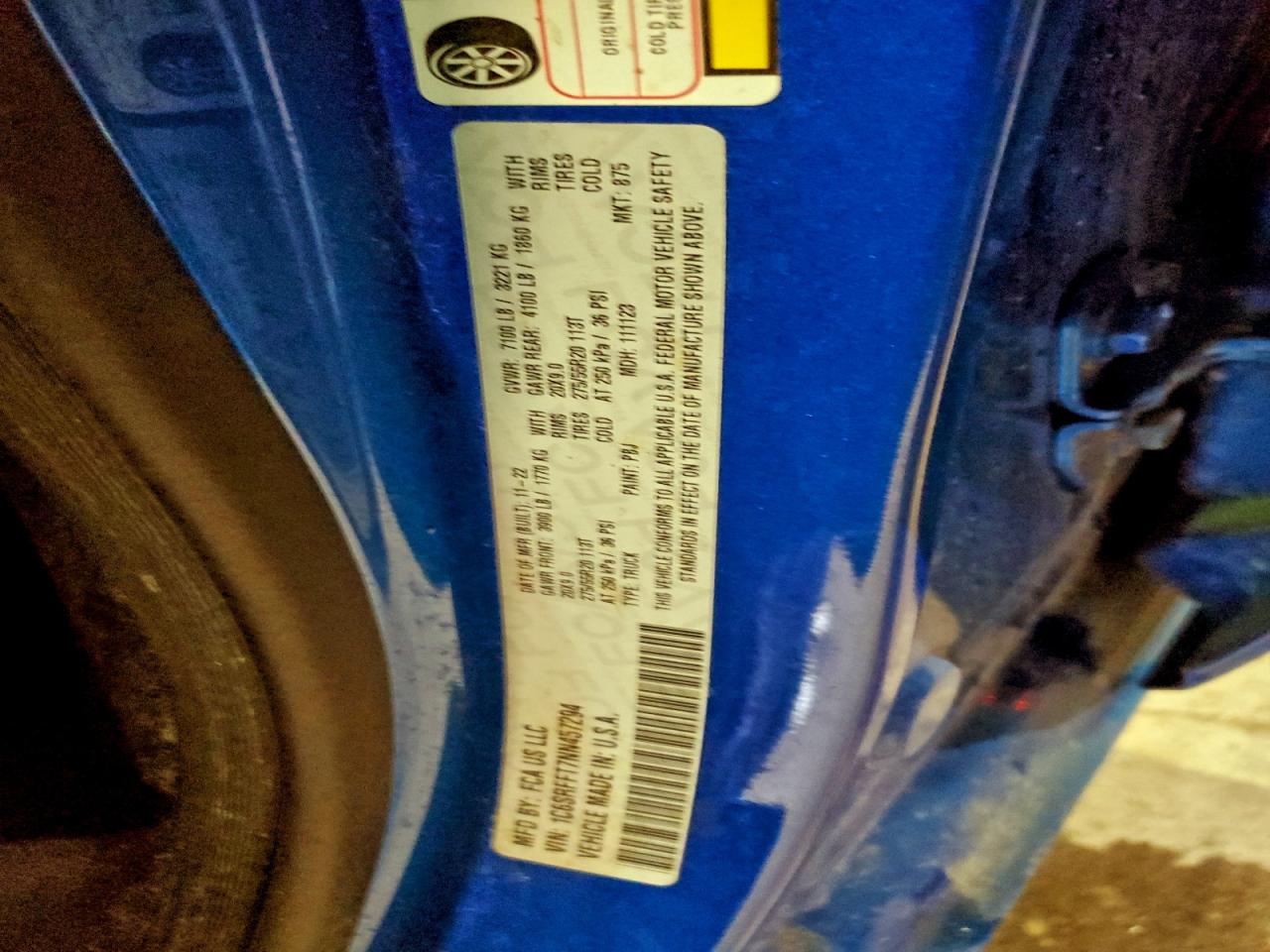 2022 Ram 1500 Big Horn/Lone Star VIN: 1C6SRFFT7NN457294 Lot: 94203075