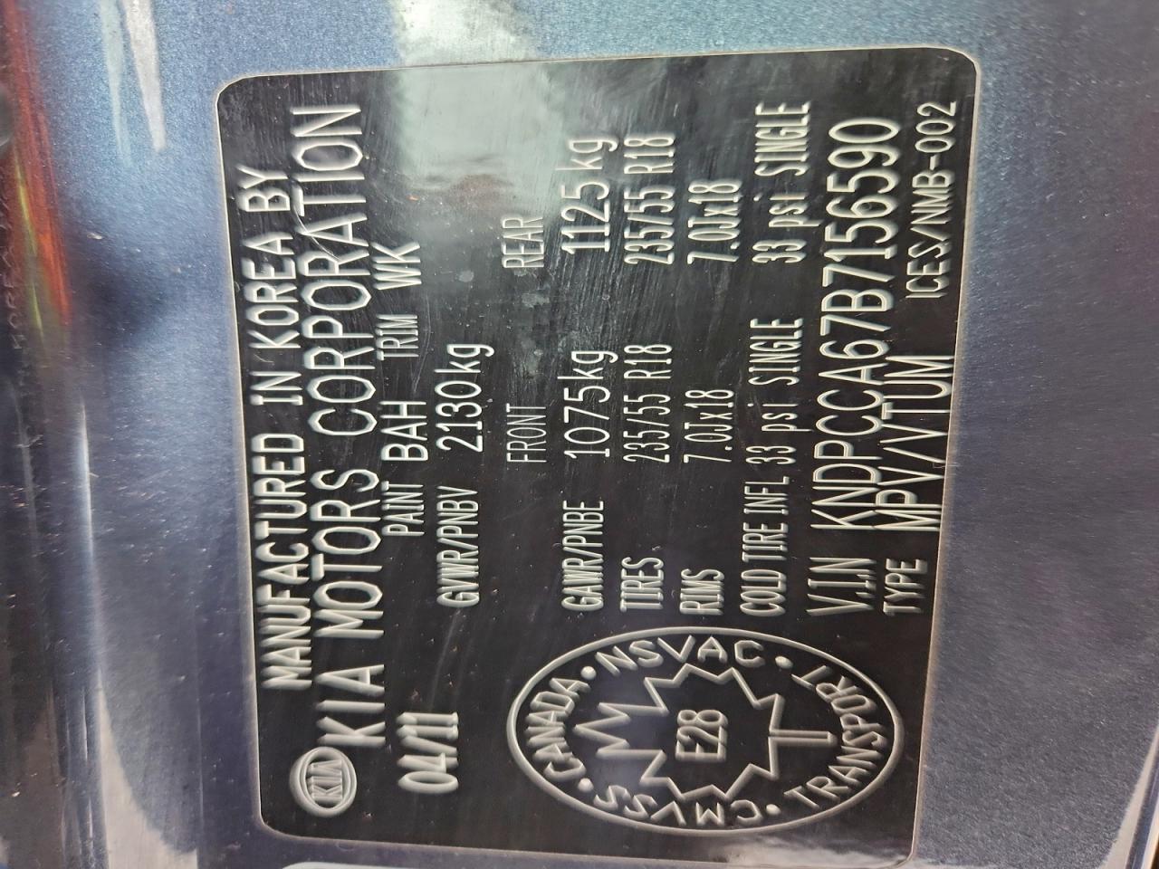 2011 Kia Sportage Ex VIN: KNDPCCA67B7156590 Lot: 93868125