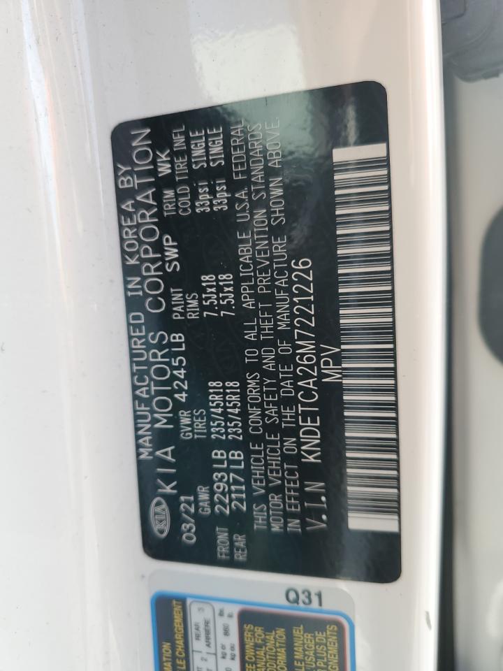 2021 Kia Seltos Sx VIN: KNDETCA26M7221226 Lot: 91296625